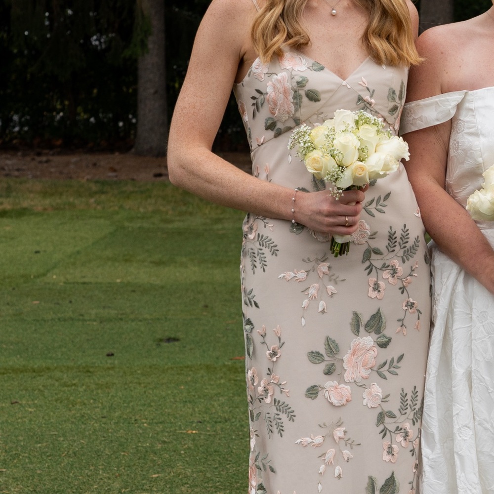 Jenny Yoo Pink and Green Floral Maxi Dress - Picture 3 of 3